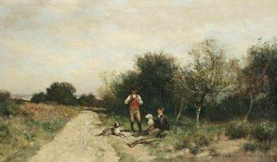 Hunters Taking a Break by Alfred Wordsworth Thompson